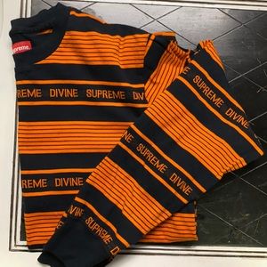 Authentic Supreme striped long sleeve shirt